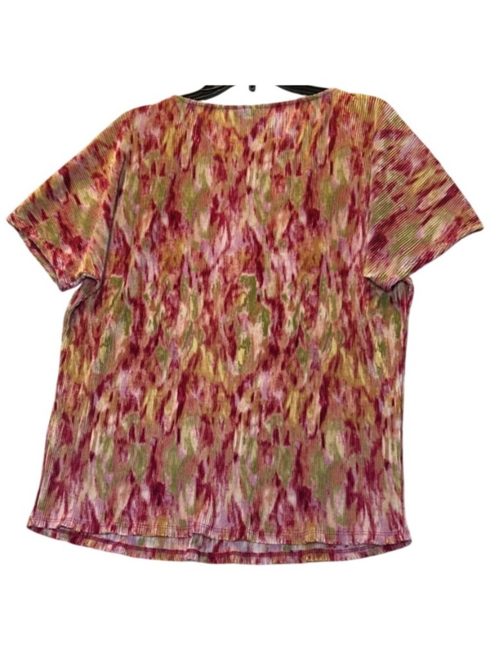 JM Collection Size Small Pleated Short Sleeve Top Regal Romance Ruby Slippers - Picture 2 of 11